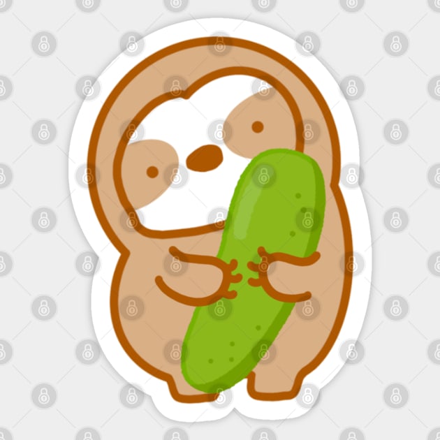 Cute Cucumber Sloth Sticker by theslothinme